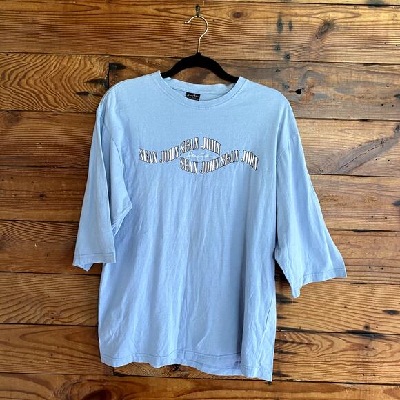 Sean John light blue 90s vintage tee size medium - Picture 1 of 4